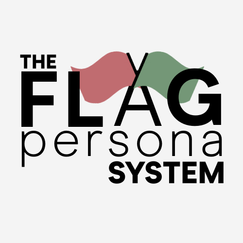 The Flag Persona System logo with red and green flags